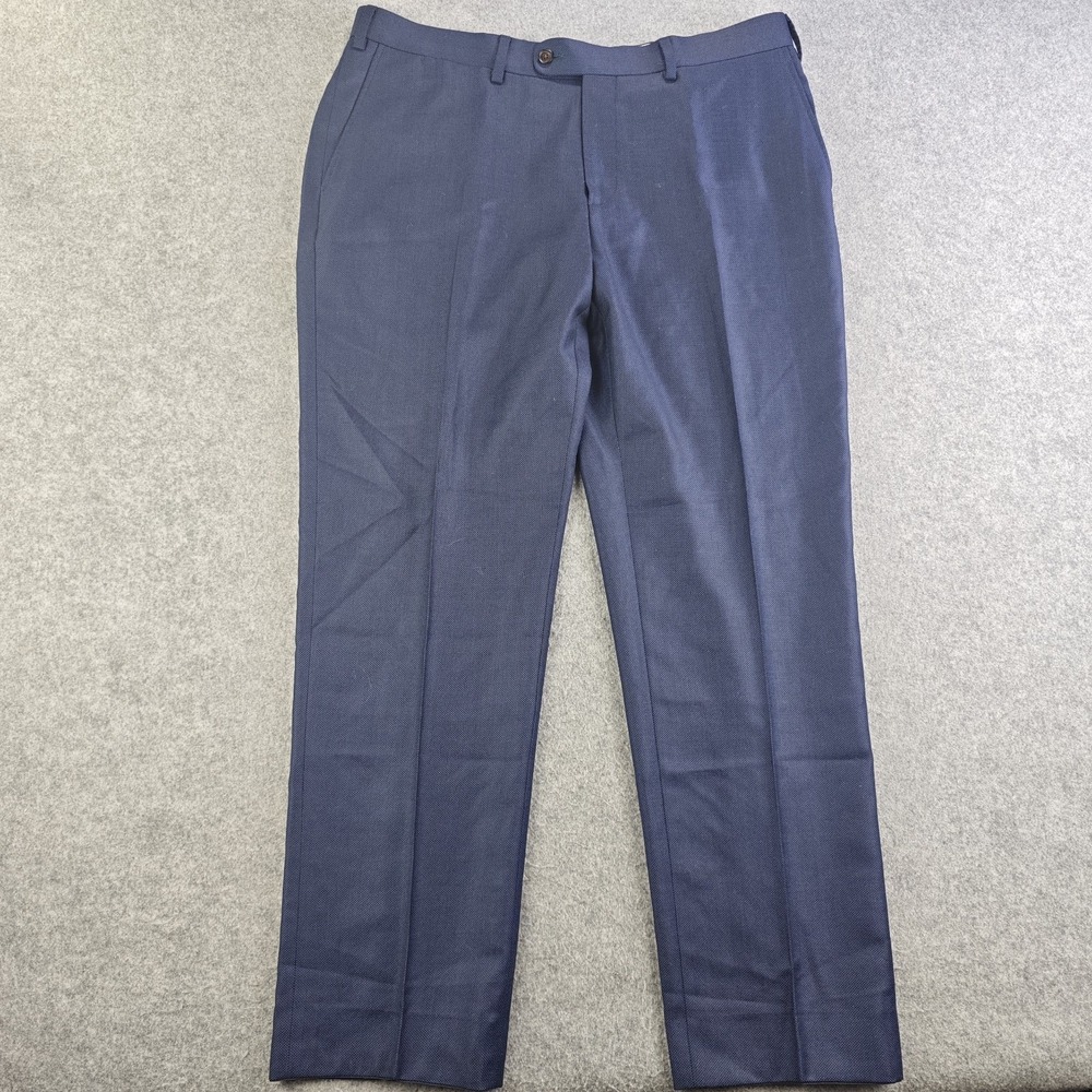 Suitsupply Pants Mens 35x30 Sienna Blue Flat Front 100% Wool Formal Casual
